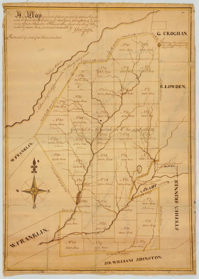 Map of tract of land granted to Alexander McKee. Map #135