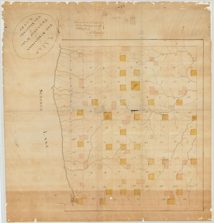 Map of the subdivision of Township No. 21 of the Military Lands. Map #121