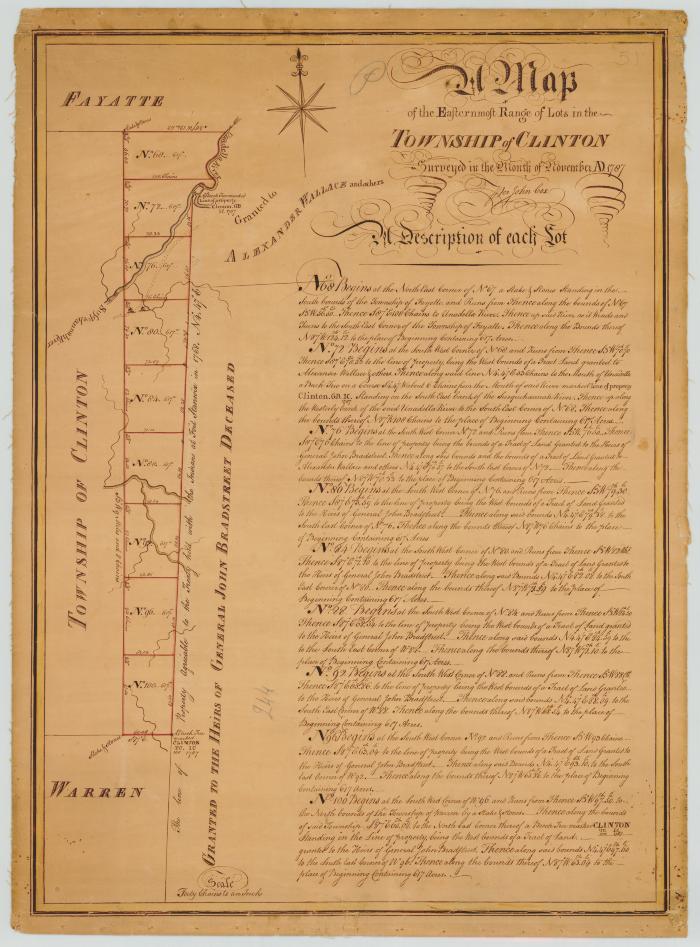 Map of the easternmost range of lots in the Township of Clinton. Map #51A