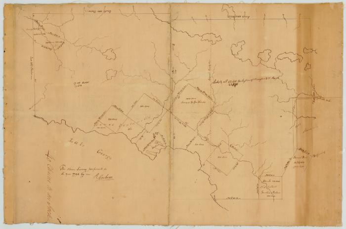 Map of a survey of lands on Lake George. Map #80