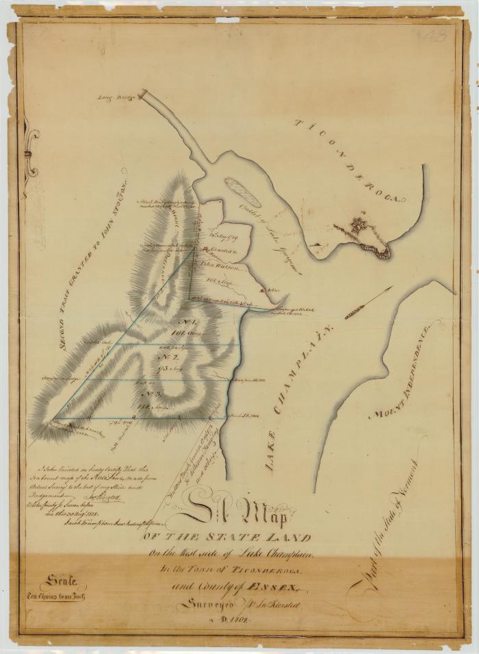 Map of State land on the west side of Lake Champlain in the Town of Ticonderoga. Map #48