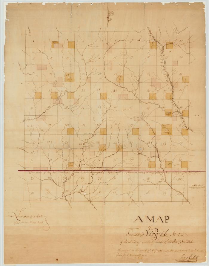 Map of Township Virgil (No. 24) of the Military Gratuity Lands. Map #124