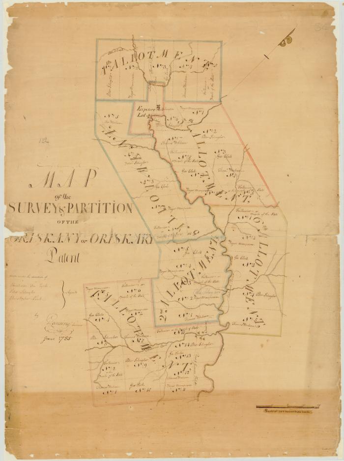 Map of the survey and partition of the Oriskany or Oriskany Patent. Map #54