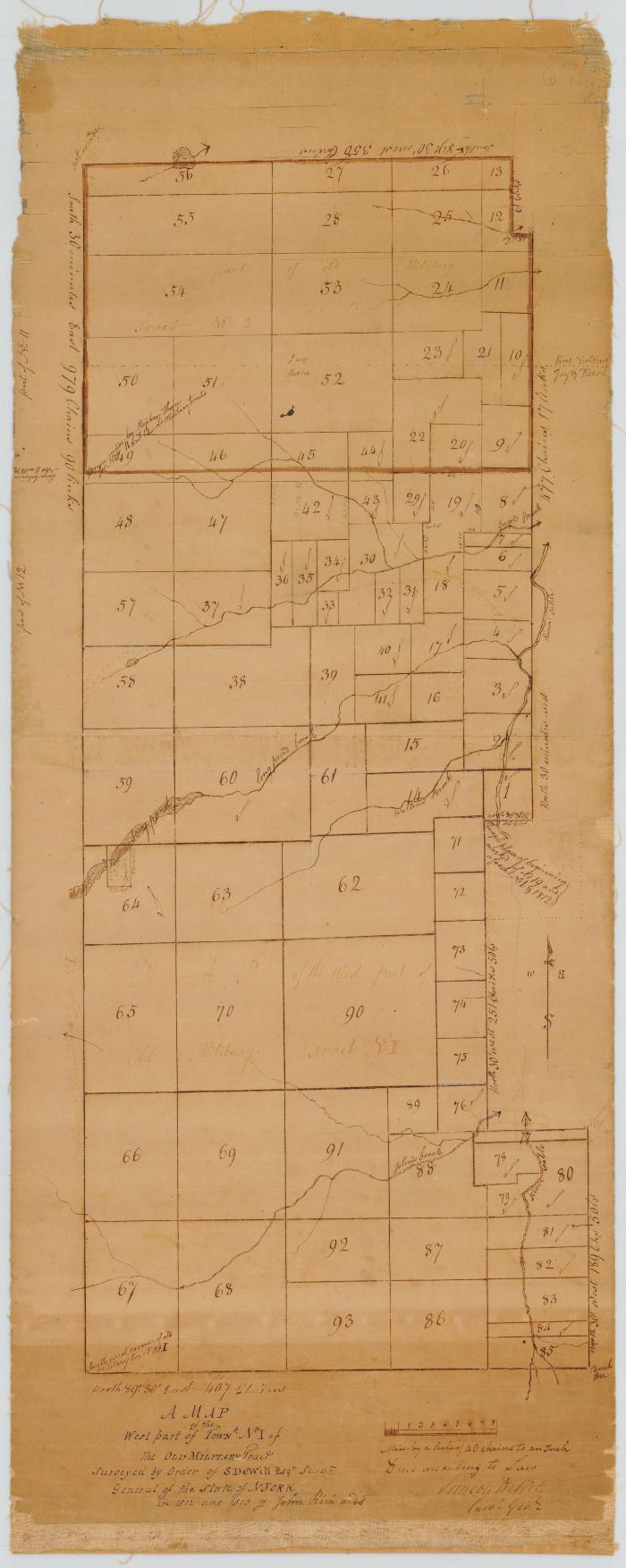 Map of west part of Township No. 1 of the Old Military Tract. Map #67