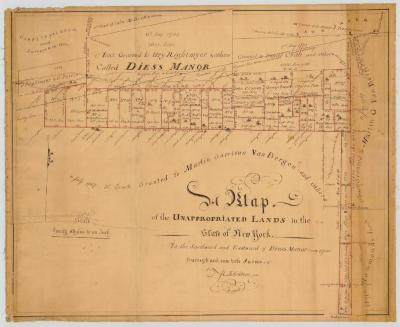 Map of unappropriated lands southward and eastward of Dies's Manor. Map #165