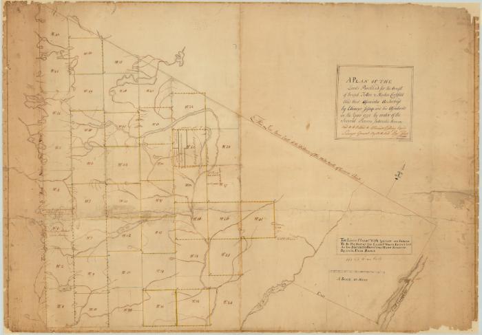 Plan of lands purchased for the benefit of Stephen Crossfield and Joseph Totten. Map #205A