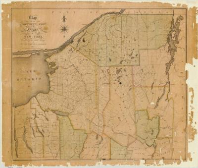 Map of the northern part of  the State of New York. Map #197