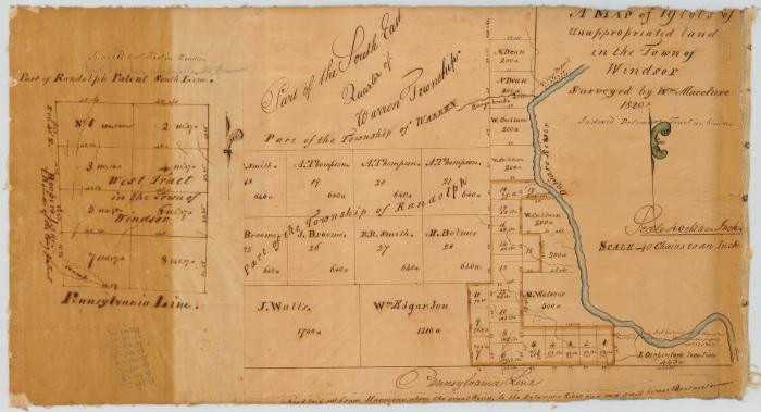 Map of 19 lots of unappropriated Land in the Town of Windsor. Map #167