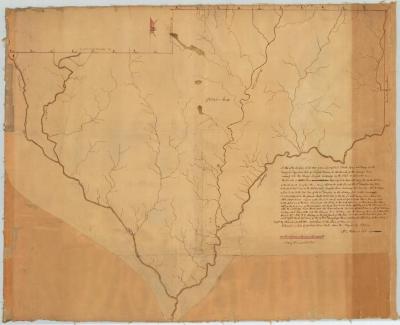 Map of the outlines of a tract of land commonly called the Cheningo Triangle. Map #218