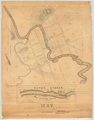 Map of a village laid out in the mile square in the St. Regis Reservation pursuant to the Act Chapter 194 passed April 1818