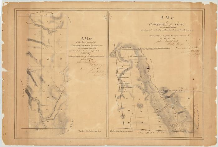 Map of east part of Onondaga Residence Reservation and Cowasselon Tract. Map #150