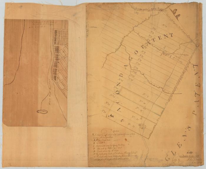 Map of a part of the Sacandaga Patent and a map of the Village of Black Rock. Map #284