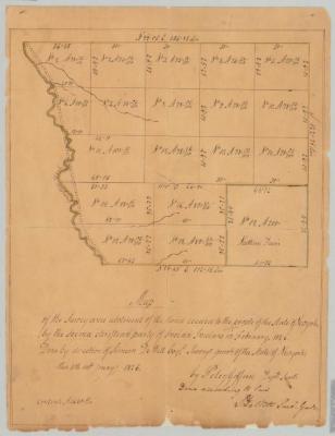 Map of land ceded to the People of New York State by the 2nd Christian Party of the Oneida Indians. Map #277E