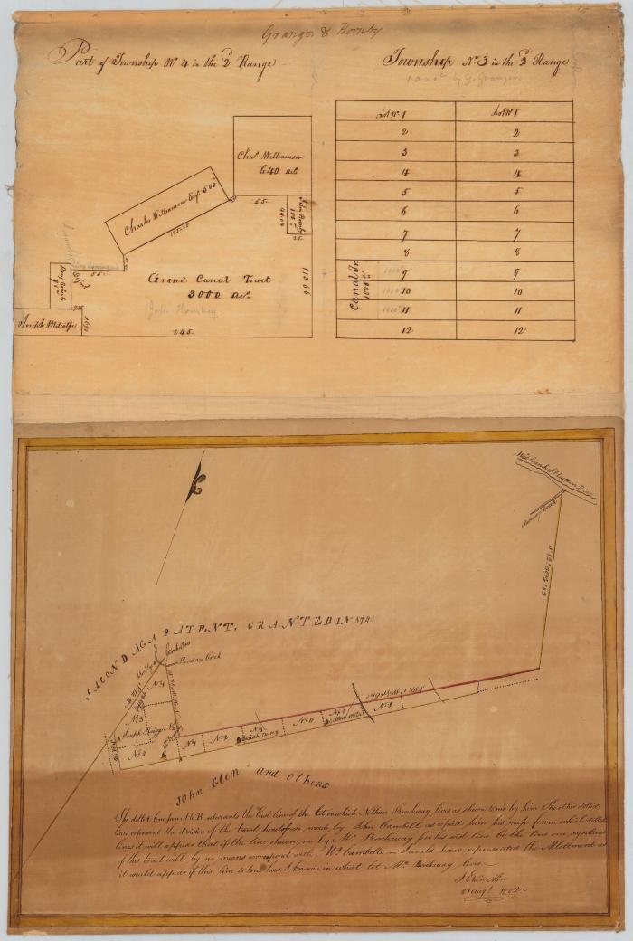 Map of Townships No. 3 and 4 in the 2d range of the Granger and Hornby Tract. Map #282