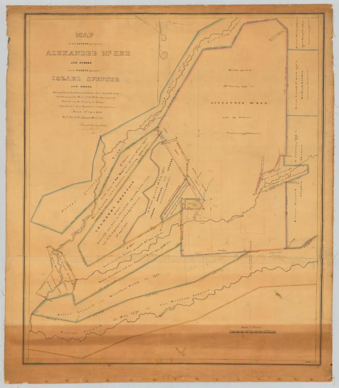 Map of the patent granted to Alexander Mckee, Israel Spencer and others. Map #292