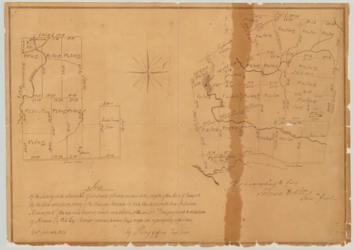 Map of 2 tracts of land ceded to the State of New York by the First Christian Party of the Oneida Indians. Map #278A(4)