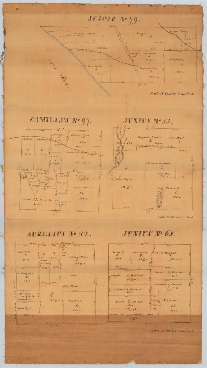 Map of Scipio No. 79, Camillus No. 97, Junius No. 53 and 68 and Aurelius No. 32. Map #247