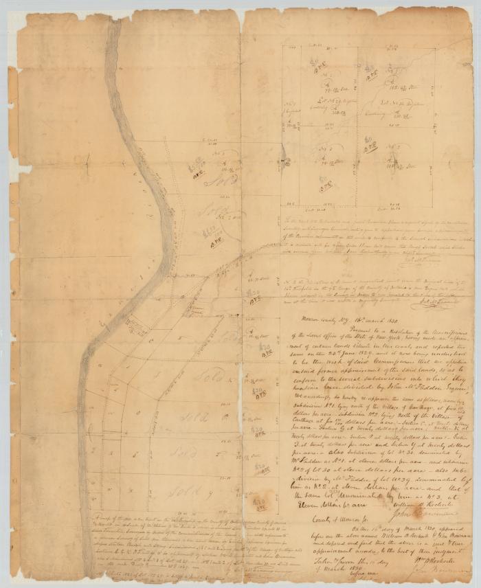 Map of 1000 Acre Tract in the 14th Township in the County of Ontario. Map #301B