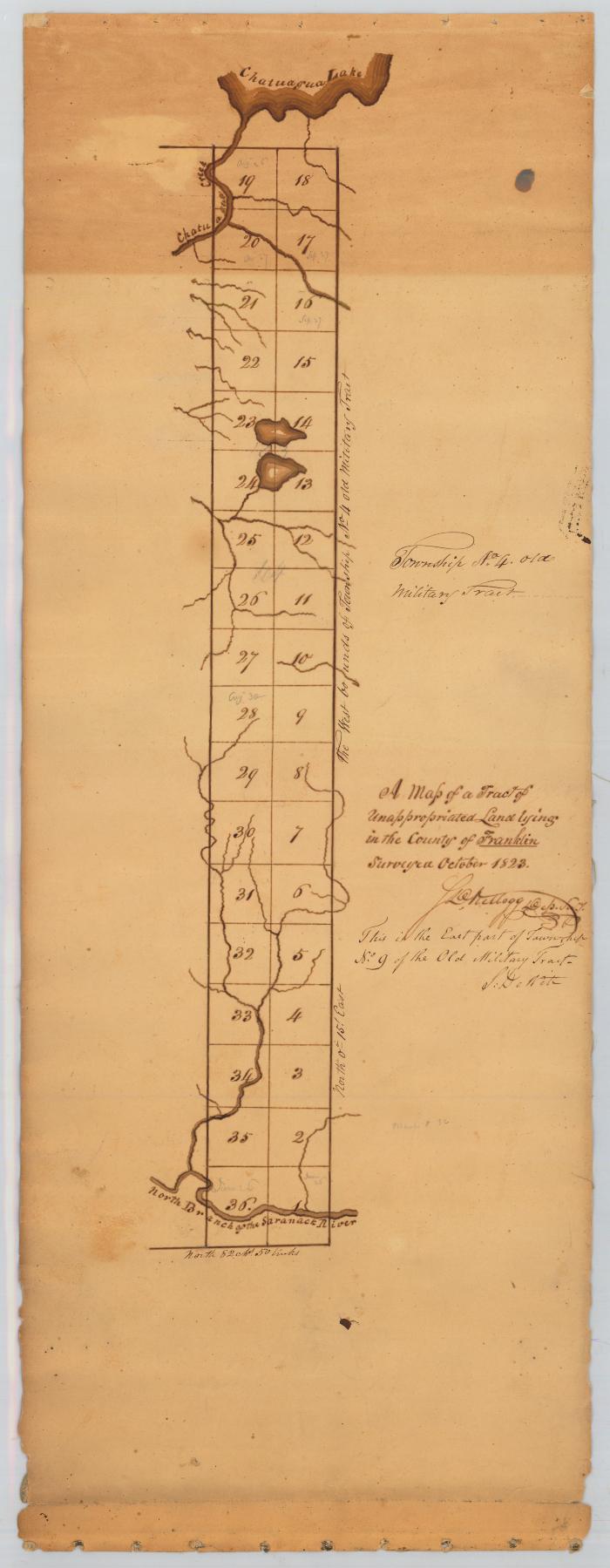 Map of a tract of unappropriated land lying in the County of Franklin. Map #261