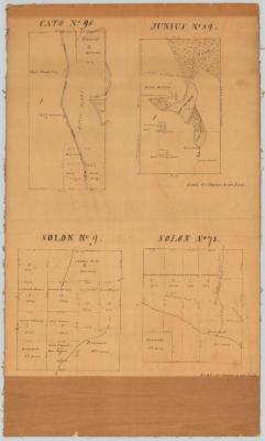 Map of Cato No. 98, Junius No. 89, Solon No. 9 and Colon No. 73. Map #243