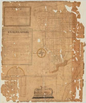 Map of a tract of land, granted to Isaac Sawyer and others called Pitt's Town. Map #361