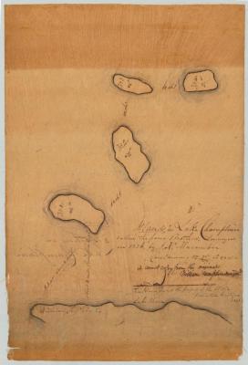 Map of Islands in Lake Champlain called The Four Brothers. Map #322