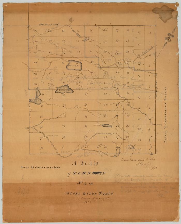 Map of Township No. 4, in Moose River Tract. Map #321