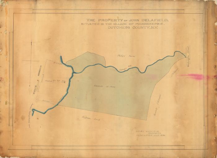 Map of the property of John Delafield, situated in the Village of Poughkeepsie. Map #340A