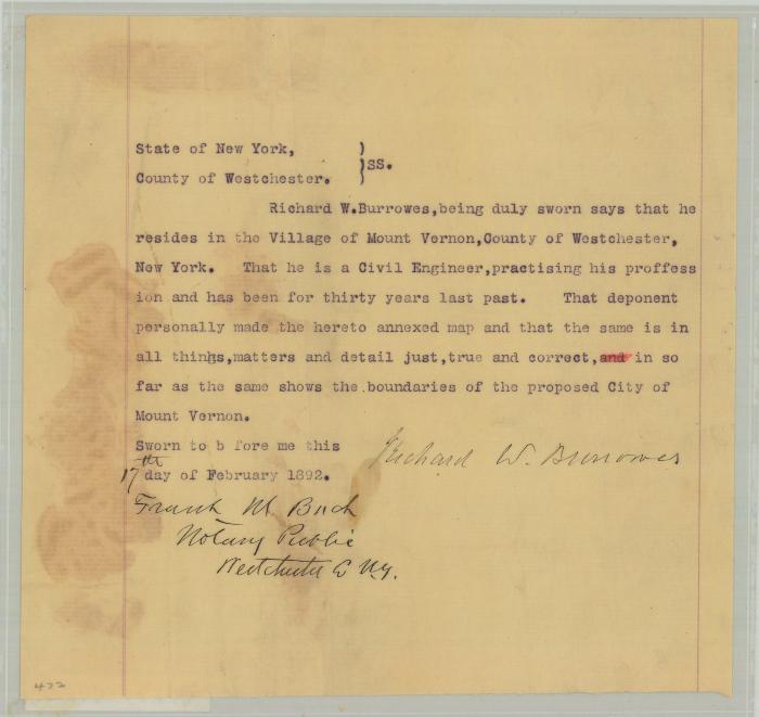 Document with Profile of the Wallkill river at Walden, Orange County. Map #472C