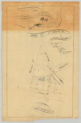 Map of Lots 3A and 3B, Block 33, Village of Geddes. Map #459A