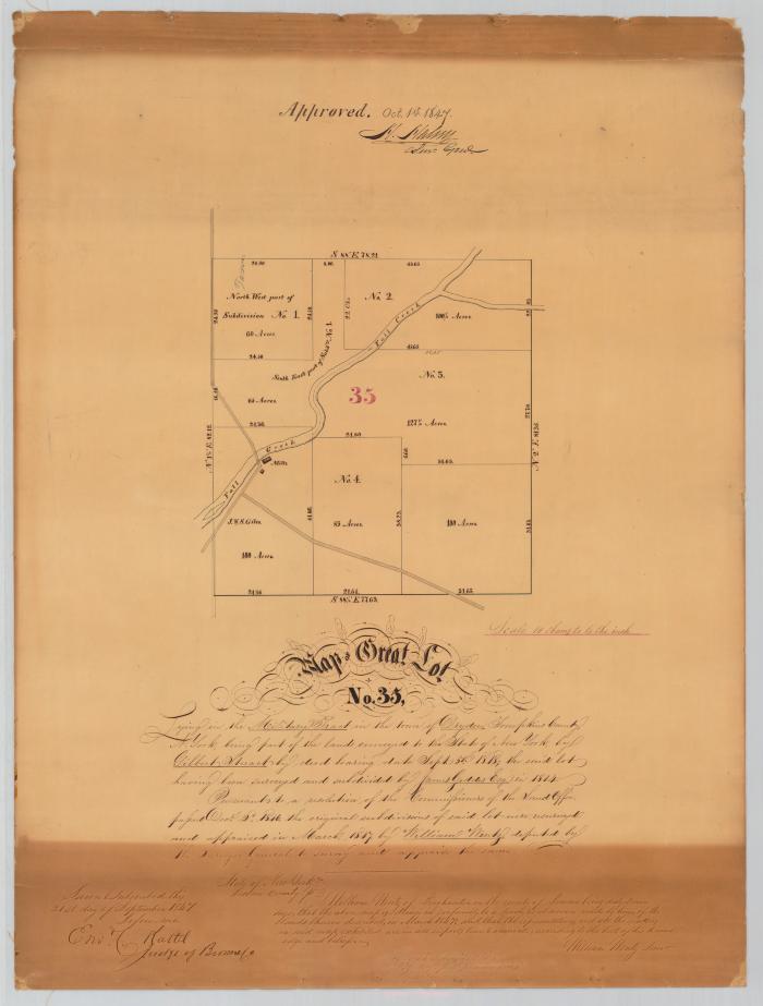 Map of Great Lot No. 35, lying in the Military Tract in the Town of Dryden. Map #441