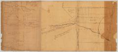 Map of land, west of Wall Kill and adjoining the NW line of Evans' Patent and map of Minisink Angle. Map #409