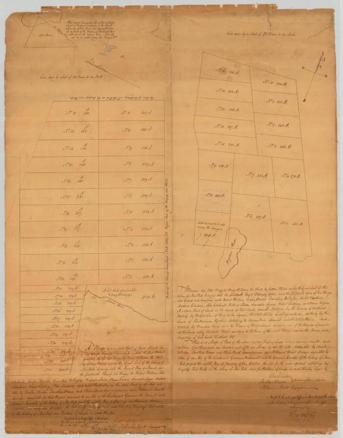 Map of a certain tract of land in Westchester County, commonly called the East Patent. Map #416