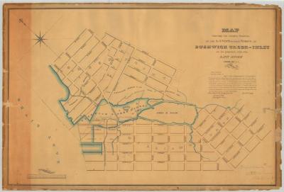 Map showing lands on the shores of Bushwick creek or inlet. Map #463