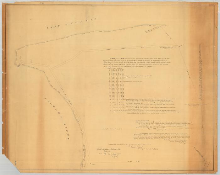 Map and Survey of a tract of land appertaining to Fort Niagara. Map #469