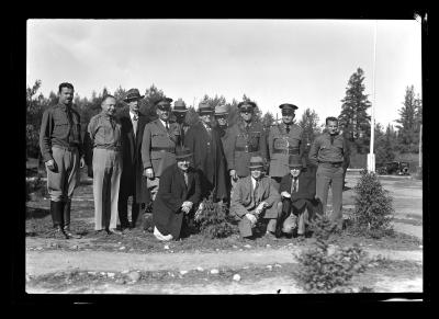 Director Fechner Inspects CCC Camp at Wawbeek, near Tupper Lake.