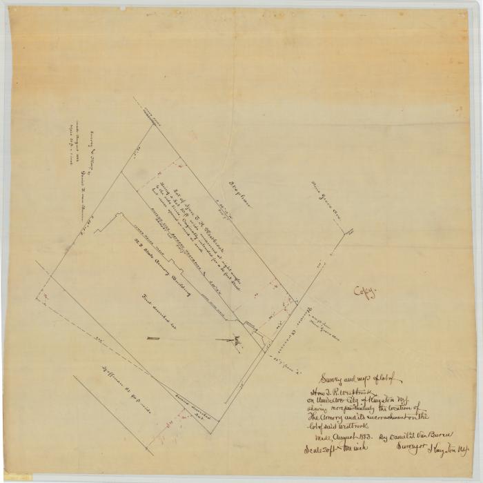 Survey of State Armory lot at Kingston, Ulster County. Map #528 (Copy)