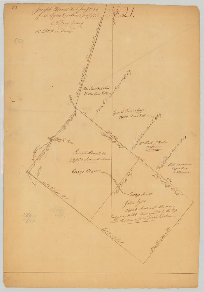 Cosby's Manor or land of Joseph Worrell and John Lyne. Map #621