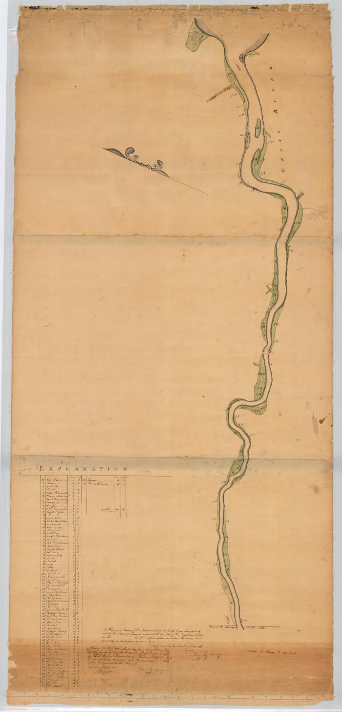 Plan and survey of the Meadows, lying on Grass River. Map #160