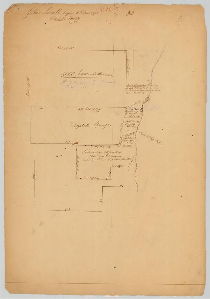 Survey of land for John Small, Eliz. Springer and Francis Legge. Map #609