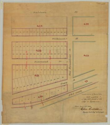 Map of Third ward, Syracuse, Lots 269 and 270. Map #597