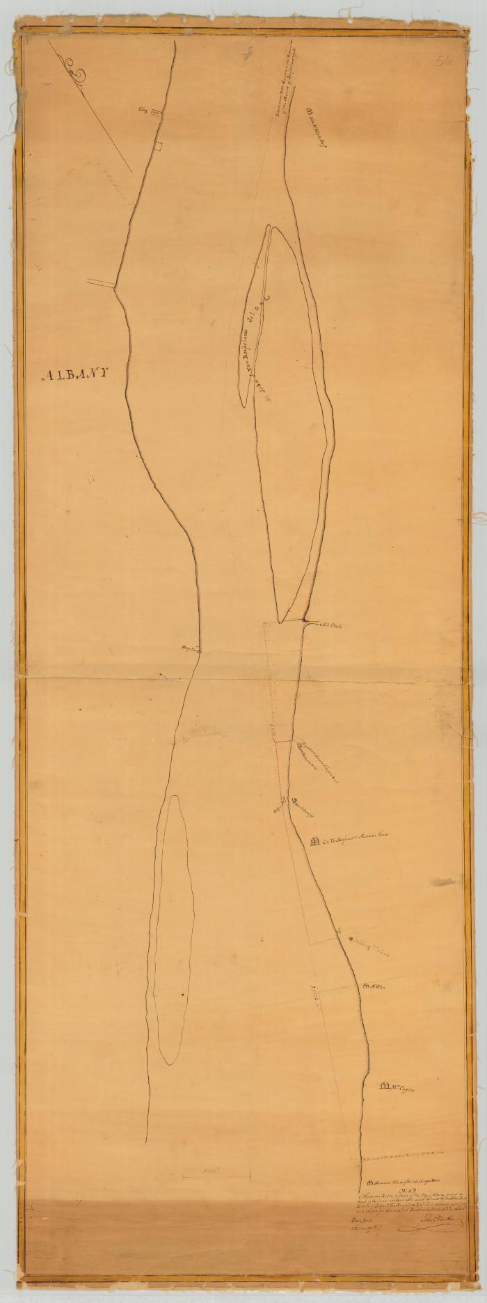 Map of Hudson's river in front of the city of Albany. Map# 56