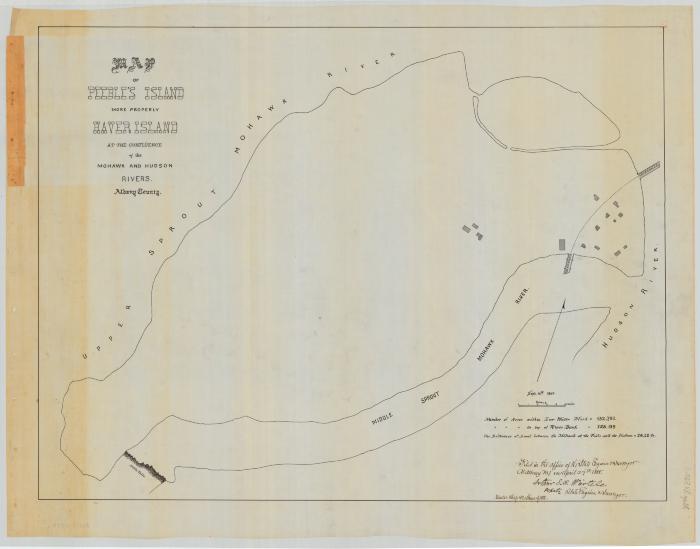 Mohawk river Confluence and Haver or Peebles island at mouth of Mohawk. Map #529B