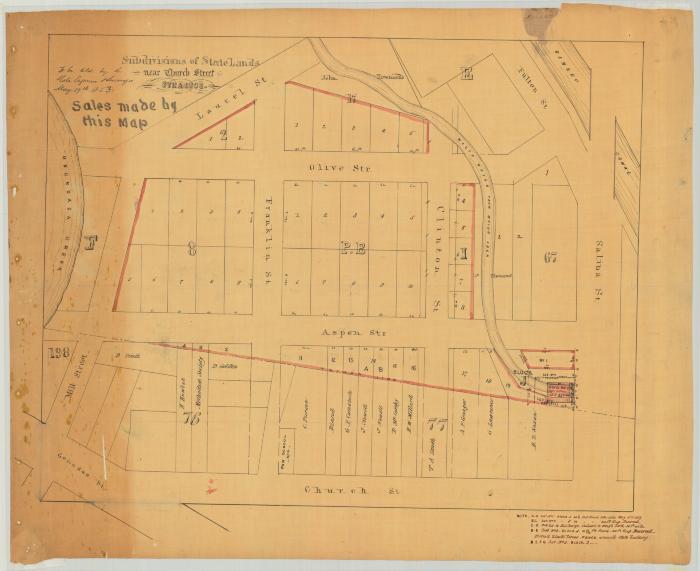 Map of State Lands at Syracuse, N. Y., with subdivisions. Map #496B