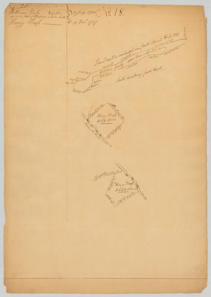 Survey of land for Henry Hoofe and Wm. York. Map #618