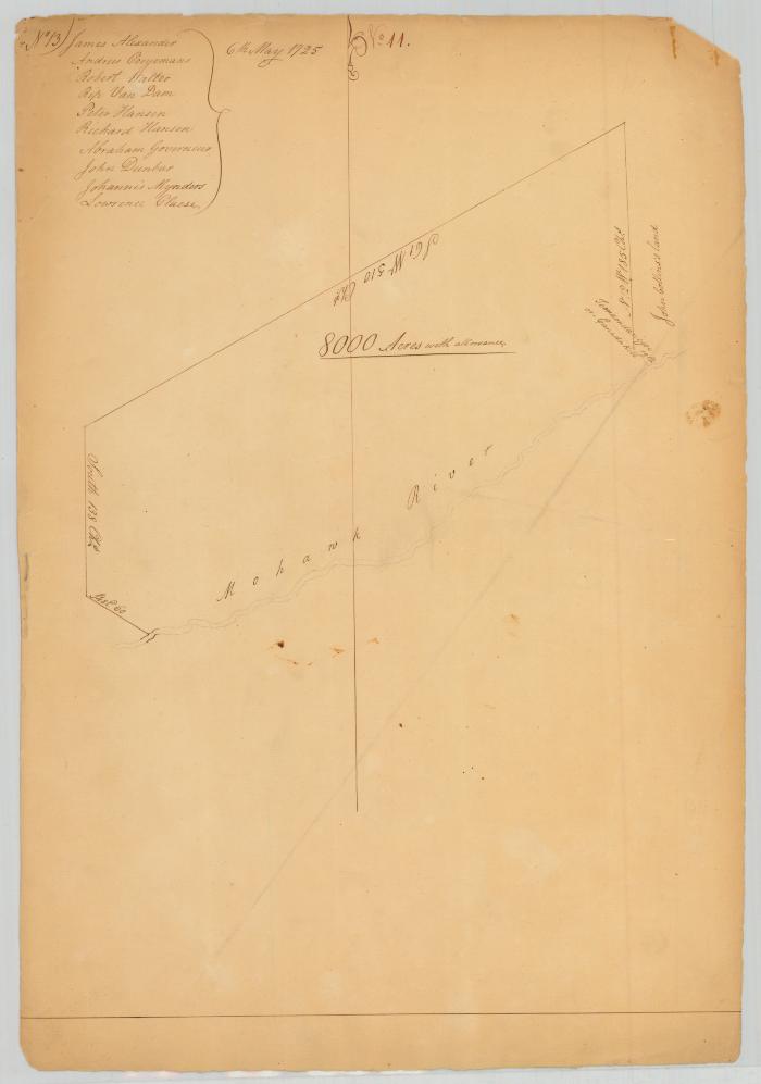 Survey of land for James Alexander. 1725. Map #610