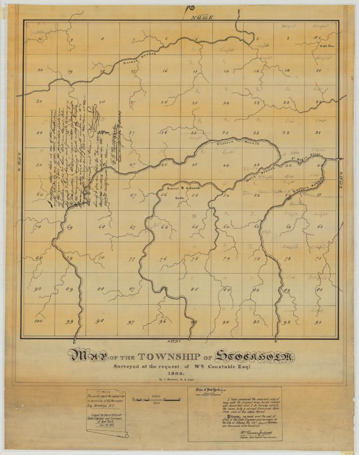 Map of the Township of Stockholm, St. Lawrence County. Map #589