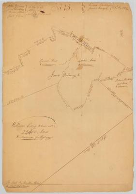 Survey of land for James Delaney and William Corey, 1737.  Map #614