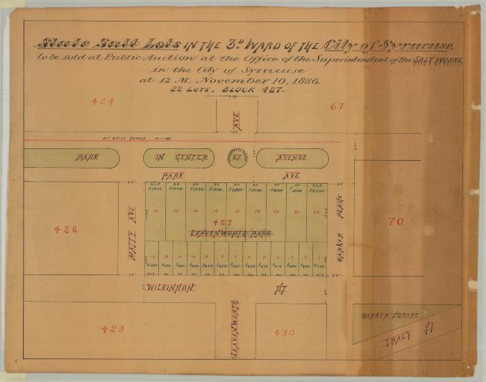 State Salt Lots, 3rd Ward, Syracuse, 1886. Map #516