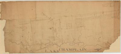 Map of lands adjoining Lake Champlain in Clinton and Essex Counties. Map #428